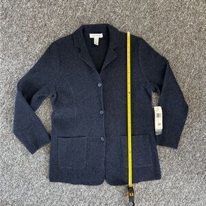 Jones New York 100% Lambswool Dark Blue Blazer NWT size Large
